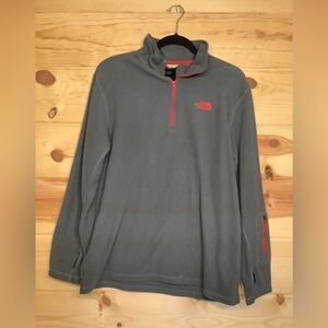The North Face Gray and Red Fleece Jacket Size L